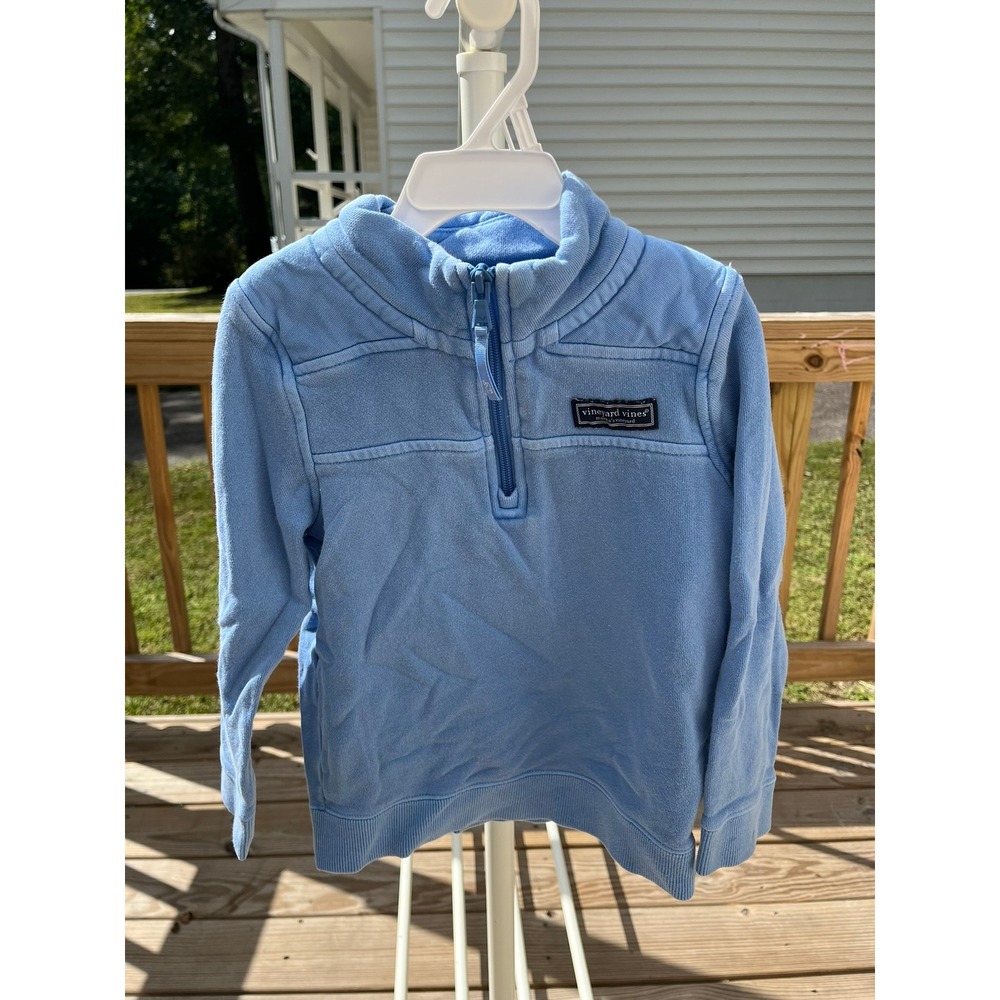 Vineyard Vines Toddler Boys Light Blue Shep Shirt Quarter Zip Pullover Size 4T